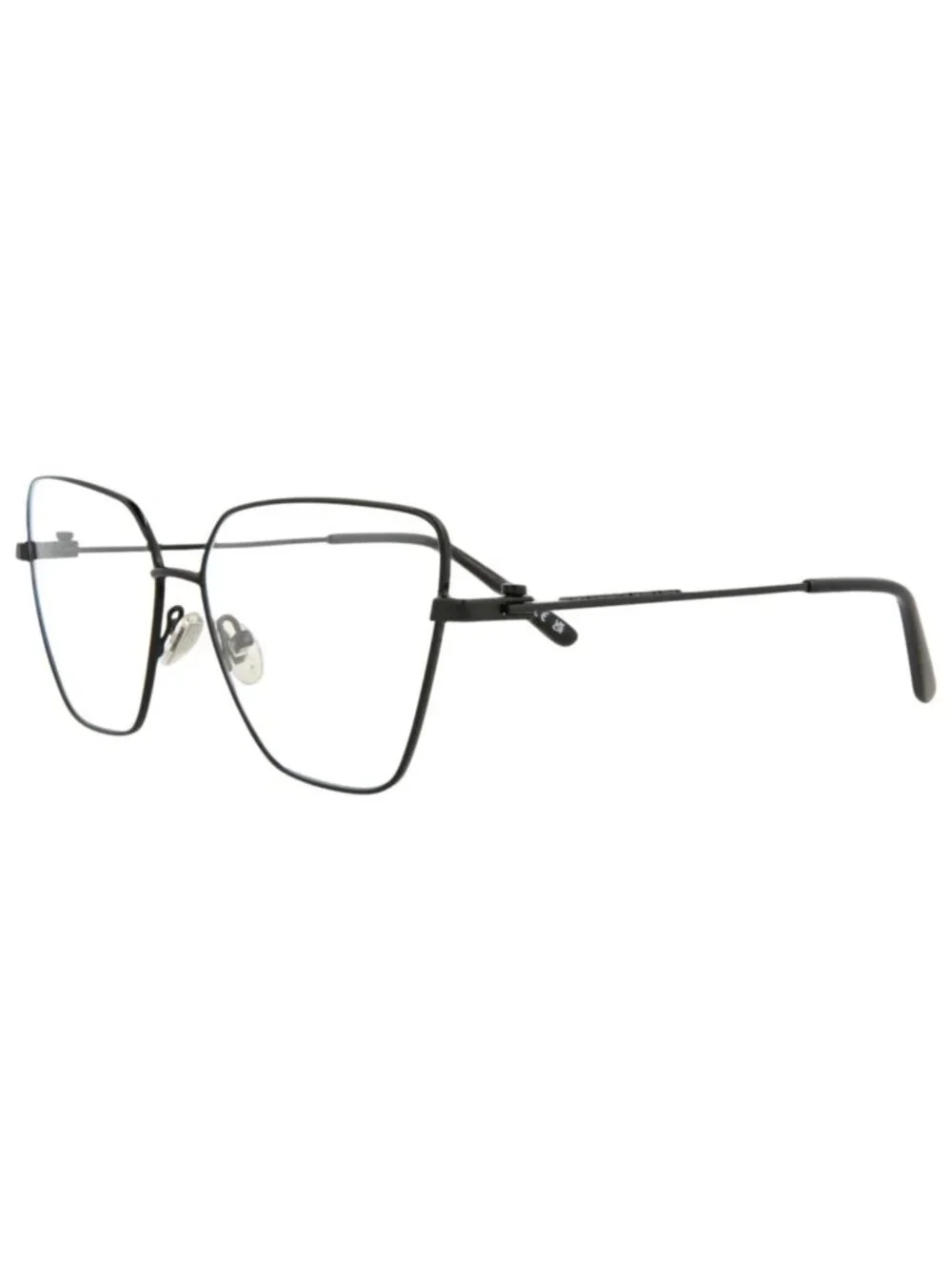 New Balenciaga Women's Eyeglasses Cat Eye Metal Frame Black Black Transparent